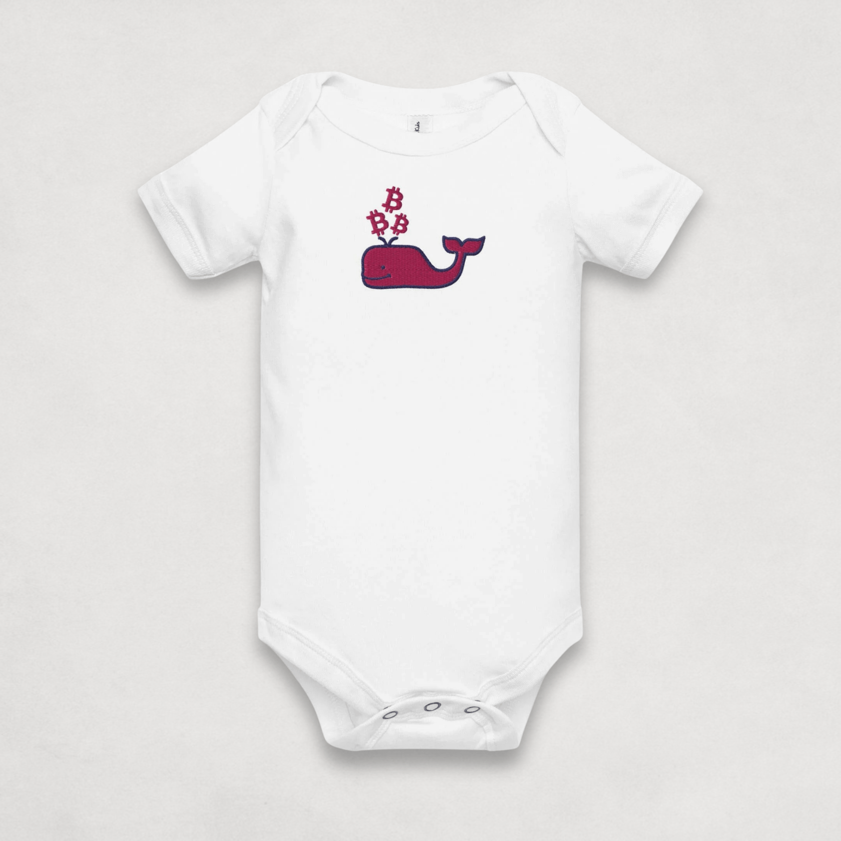 Grey Heather Bitcoin Whale Bitcoin Onesie for Infants by lil'B
