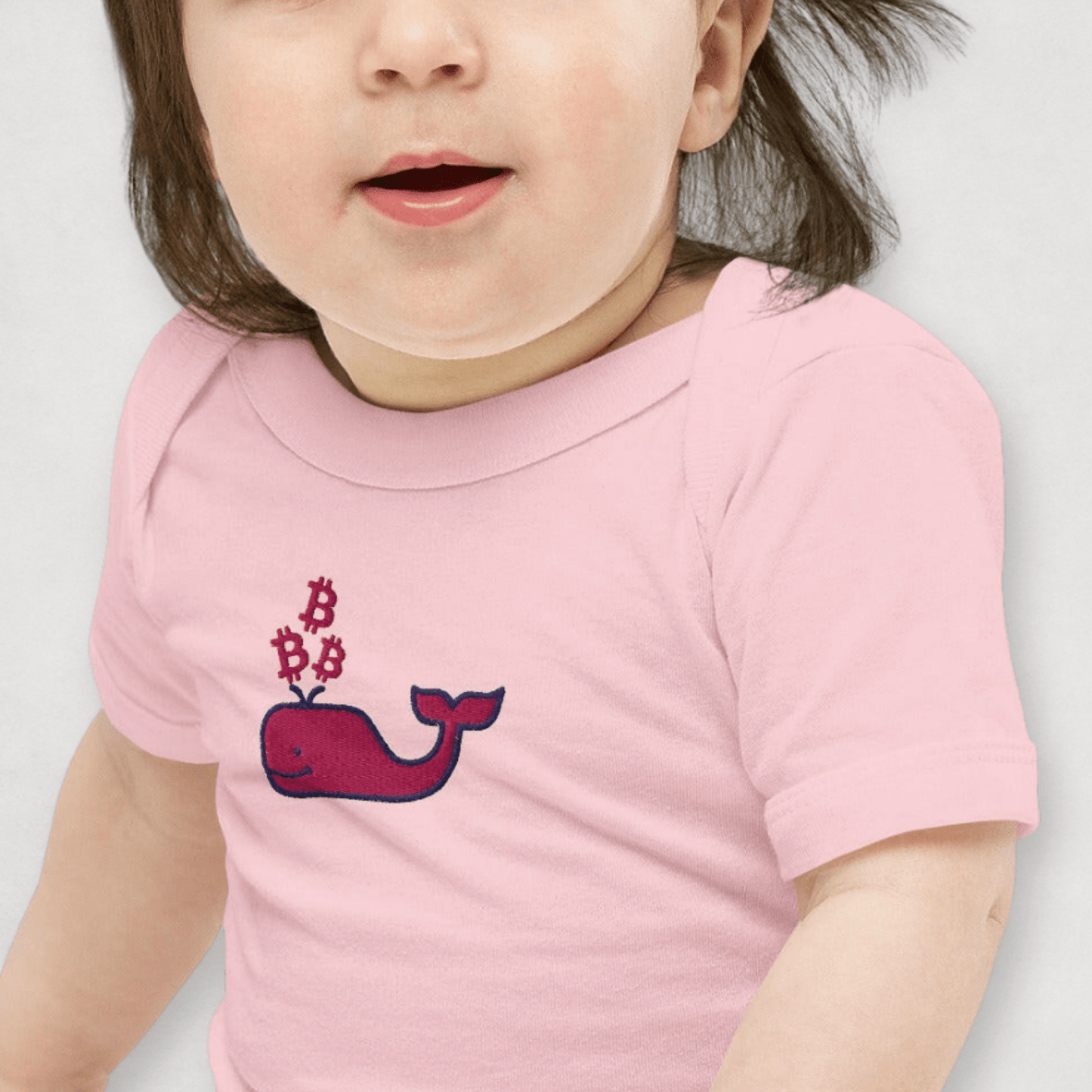 Grey Heather Bitcoin Whale Bitcoin Onesie for Infants by lil'B