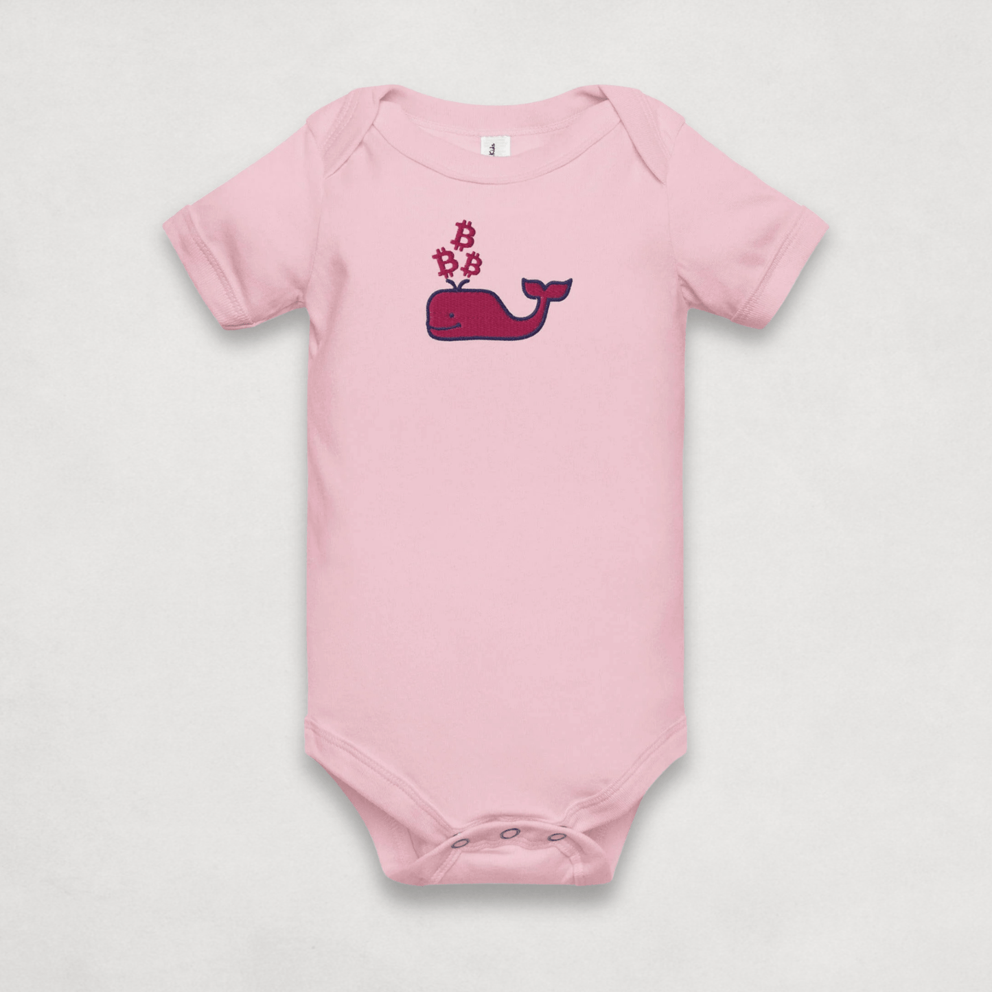 Pink Bitcoin Whale Bitcoin Onesie for Infants by lil'B