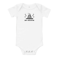 White Don't Tread On Me Bitcoin Onesie for Infants by lil'B