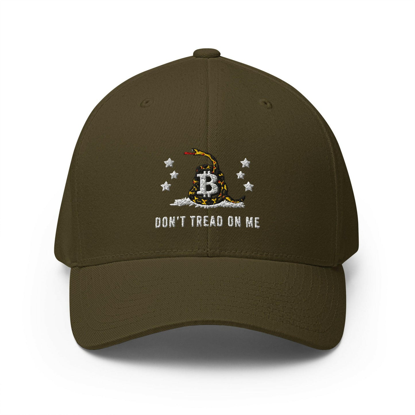 Don't Tread On Me Fitted Bitcoin Hat in (Olive) SVRN Society