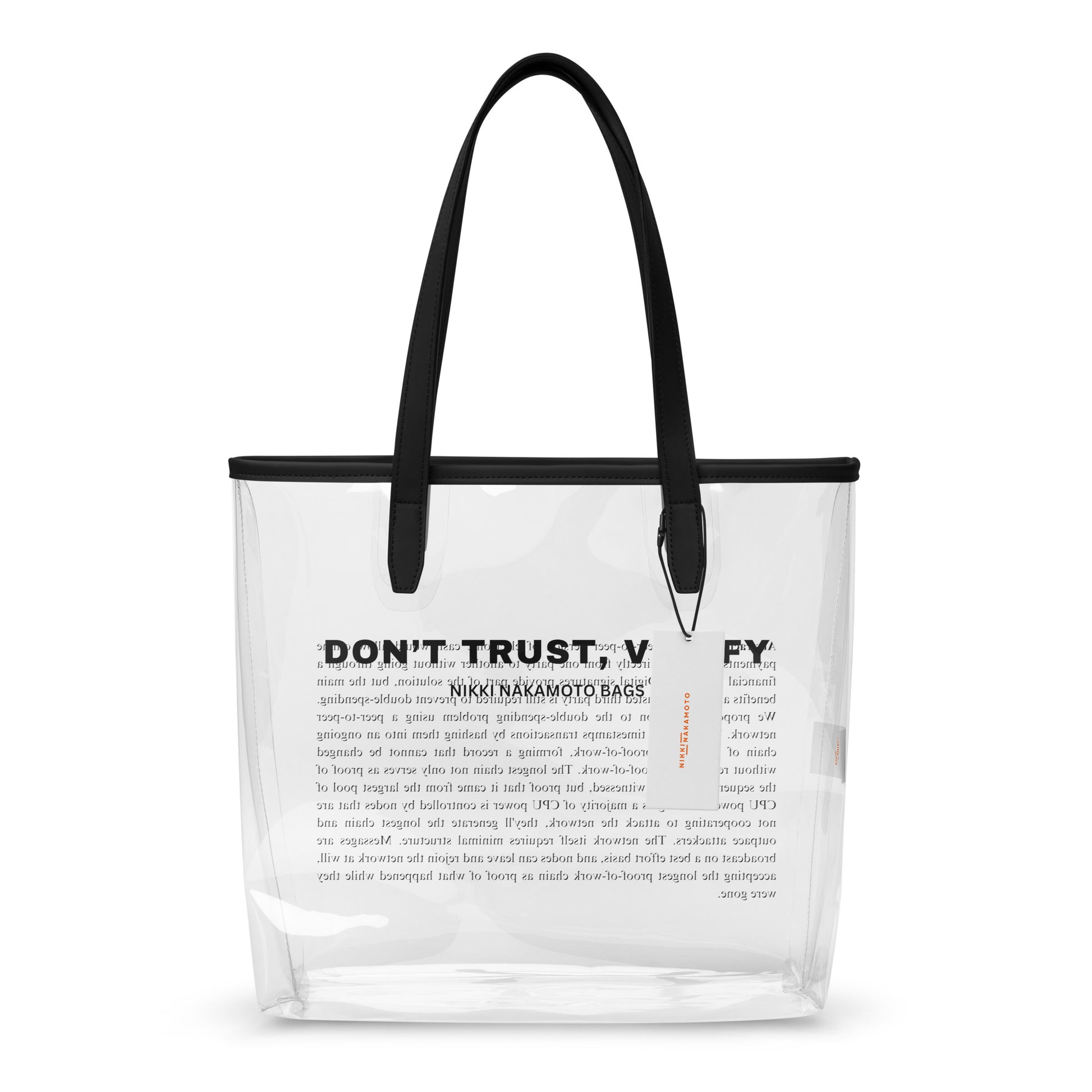 Don't Trust Verify Clear Stadium Bitcoin Themed Tote