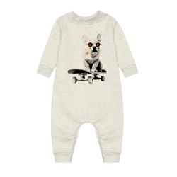 Oatmeal Heather Bitcoin Bodysuit for Infants by the Hodl Dog Frenchie Collection by lil&