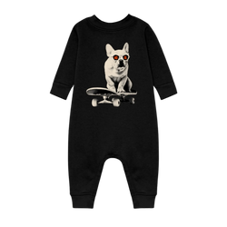 Black Bitcoin Bodysuit for Infants by the Hodl Dog Frenchie Collection by lil&