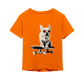 front of the HODL Dog Orange Kids Tee by lil'B