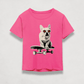 front view of the HODL Dog Kids Tee in pink by lil'B