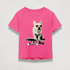 front view of the HODL Dog Kids Tee in pink by lil&