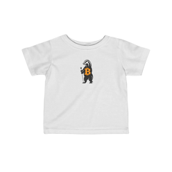 White Bitcoin Tee for Infants from the Honey Badger Collection by li'B