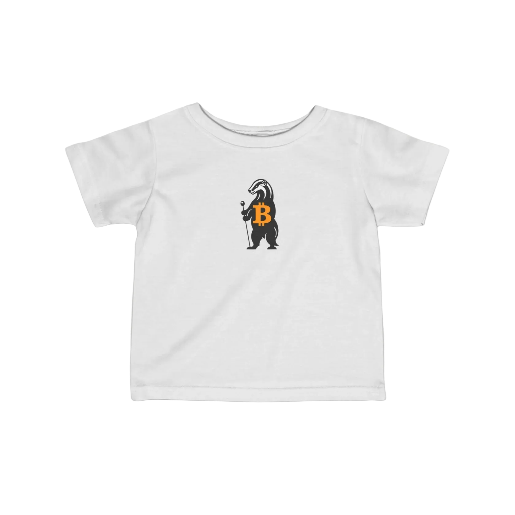 White Bitcoin Tee for Infants from the Honey Badger Collection by li'B
