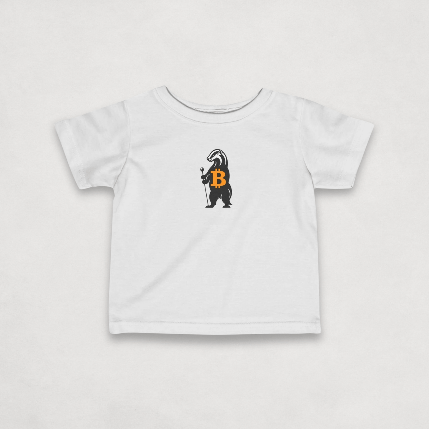 White Bitcoin Tee for Infants from the Honey Badger Collection by li'B