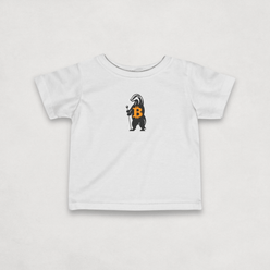White Bitcoin Tee for Infants from the Honey Badger Collection by li'B