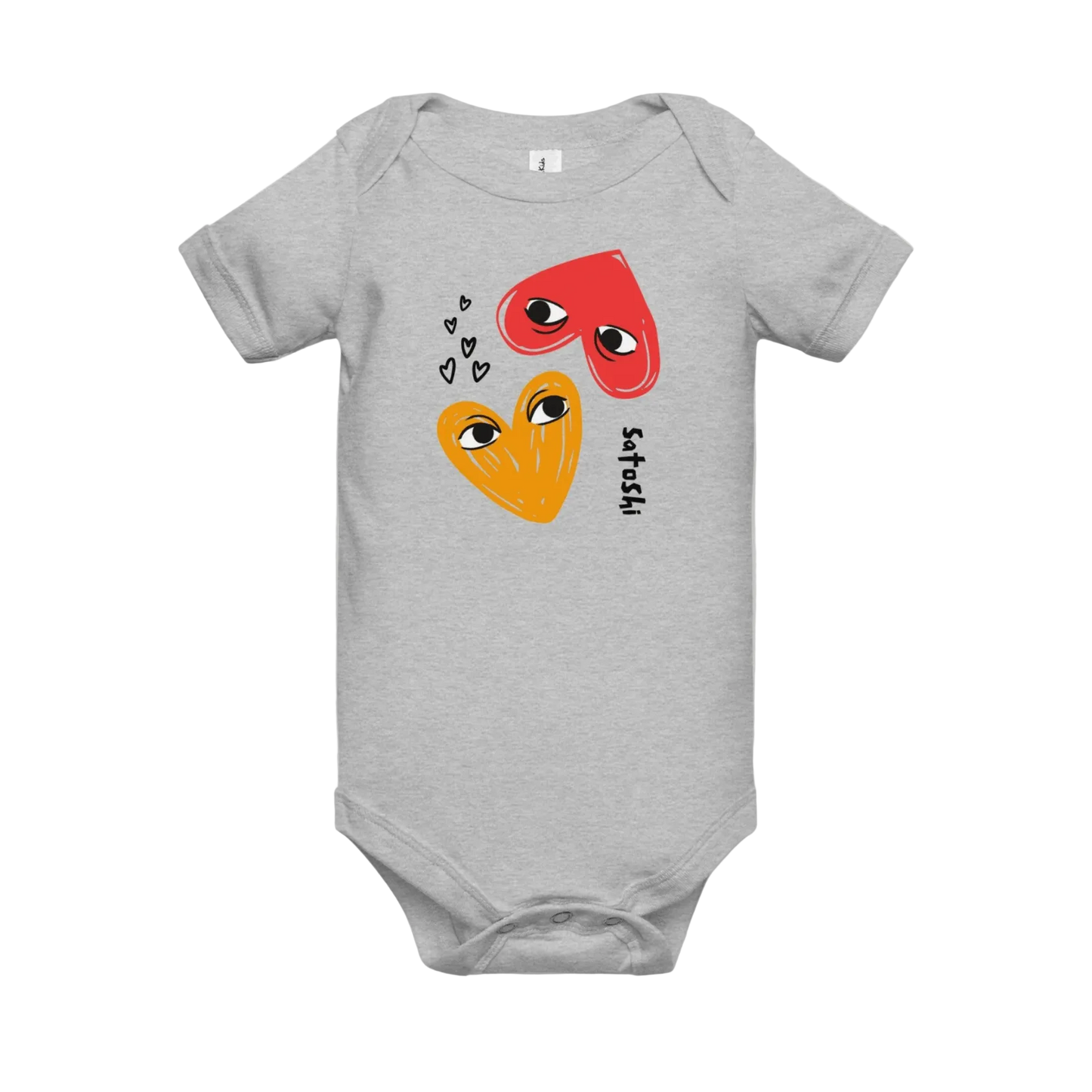 Grey I Heart Satoshi Bitcoin Onesie for Infants by lil'B