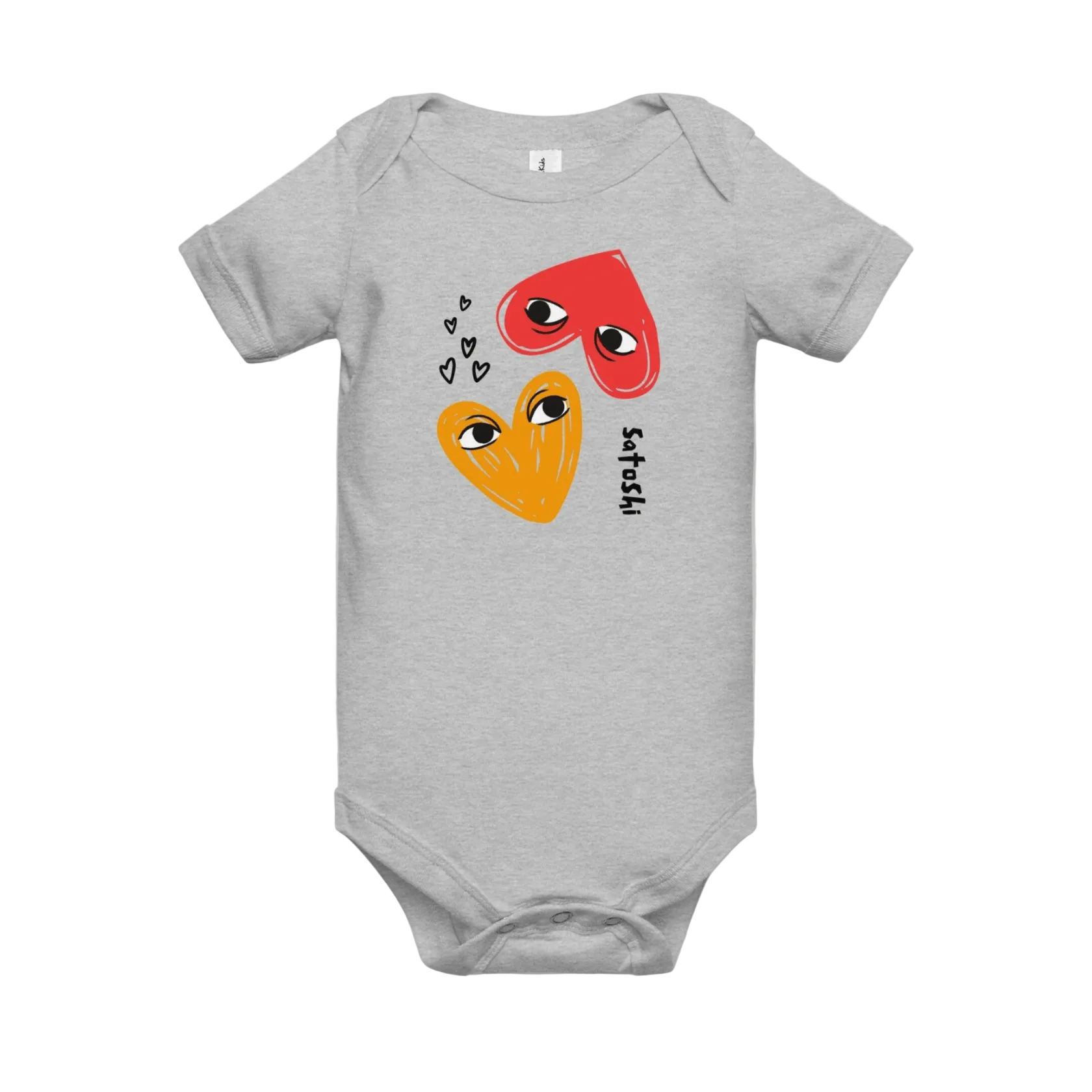 Grey I Heart Satoshi Bitcoin Onesie for Infants by lil'B