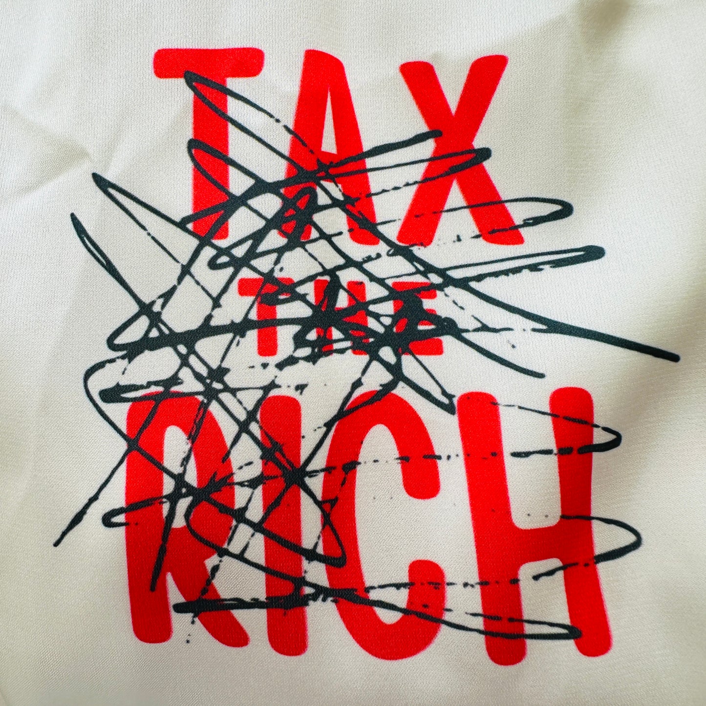 Tax The Rich: Pantalones Anchos de Seda Sintética