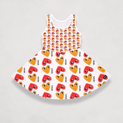 front of the I heart Satoshi Girls Bitcoin Dress by lil'B at The Orange Habit