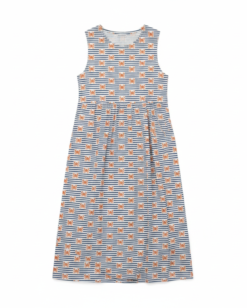Sleeveless Bitcoin dress with striped pattern on a white background - SVRN Society