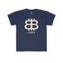 front view of the Bitcoin Paris Navy blue Kids Tee by lil&