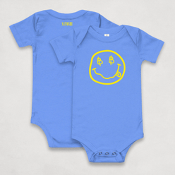 Grey Satoshi Smiles Bitcoin Onesie for Infants by lil'B