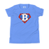 front of the Blue Bitcoin Tee for kids from the Super B Collection by li&