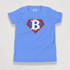 front of the Blue Bitcoin Tee for kids from the Super B Collection by li&