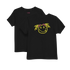 front and back of the Satoshi Smiles Girls Black Bitcoin T-shirt by lil&