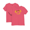 front and back Satoshi Smiles Girls Pink Bitcoin T-shirt for toddlers by lil'B