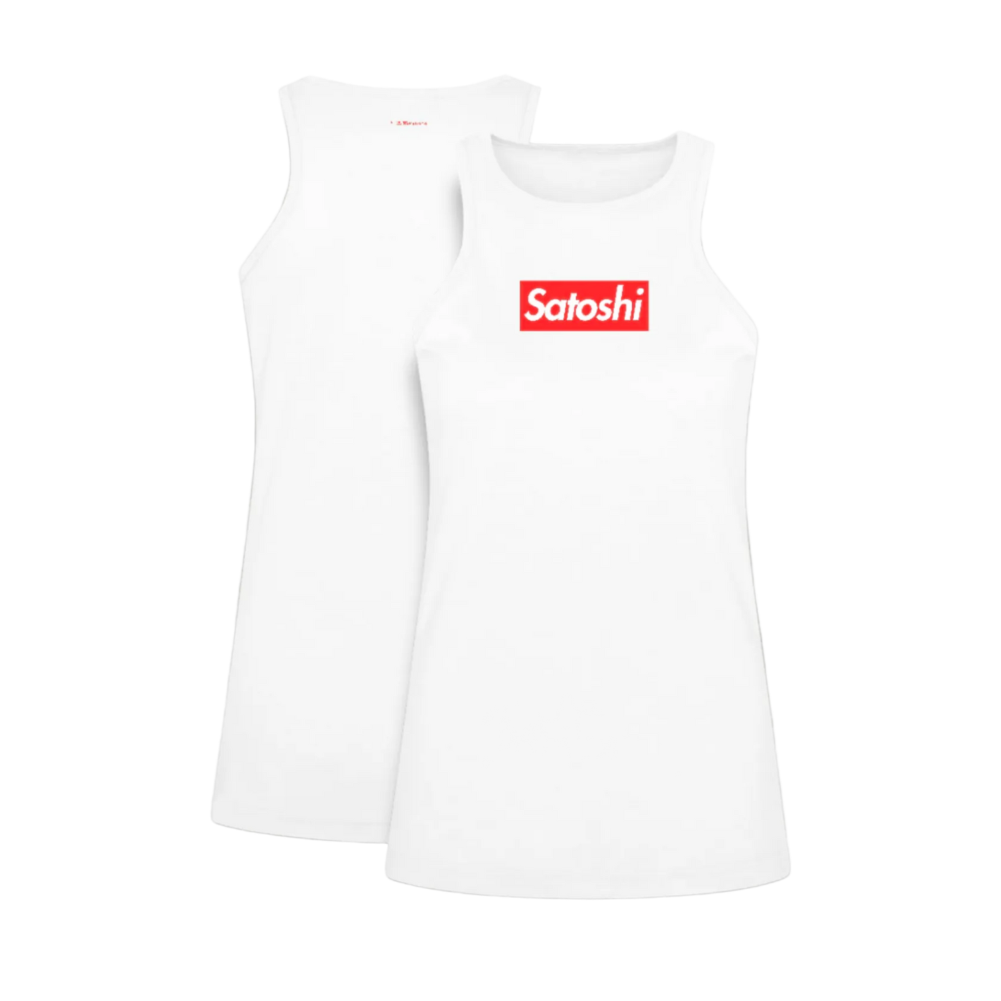 Womens White Satoshi Racerback Tank Top by Nikki Nakamoto Front view