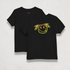 front and back of the Satoshi Smiles Girls Black Bitcoin T-shirt by lil&