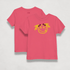 front and back Satoshi Smiles Girls Pink Bitcoin T-shirt for toddlers by lil&