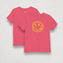 front and back Satoshi Smiles Kids pink Bitcoin T-shirt by lil&