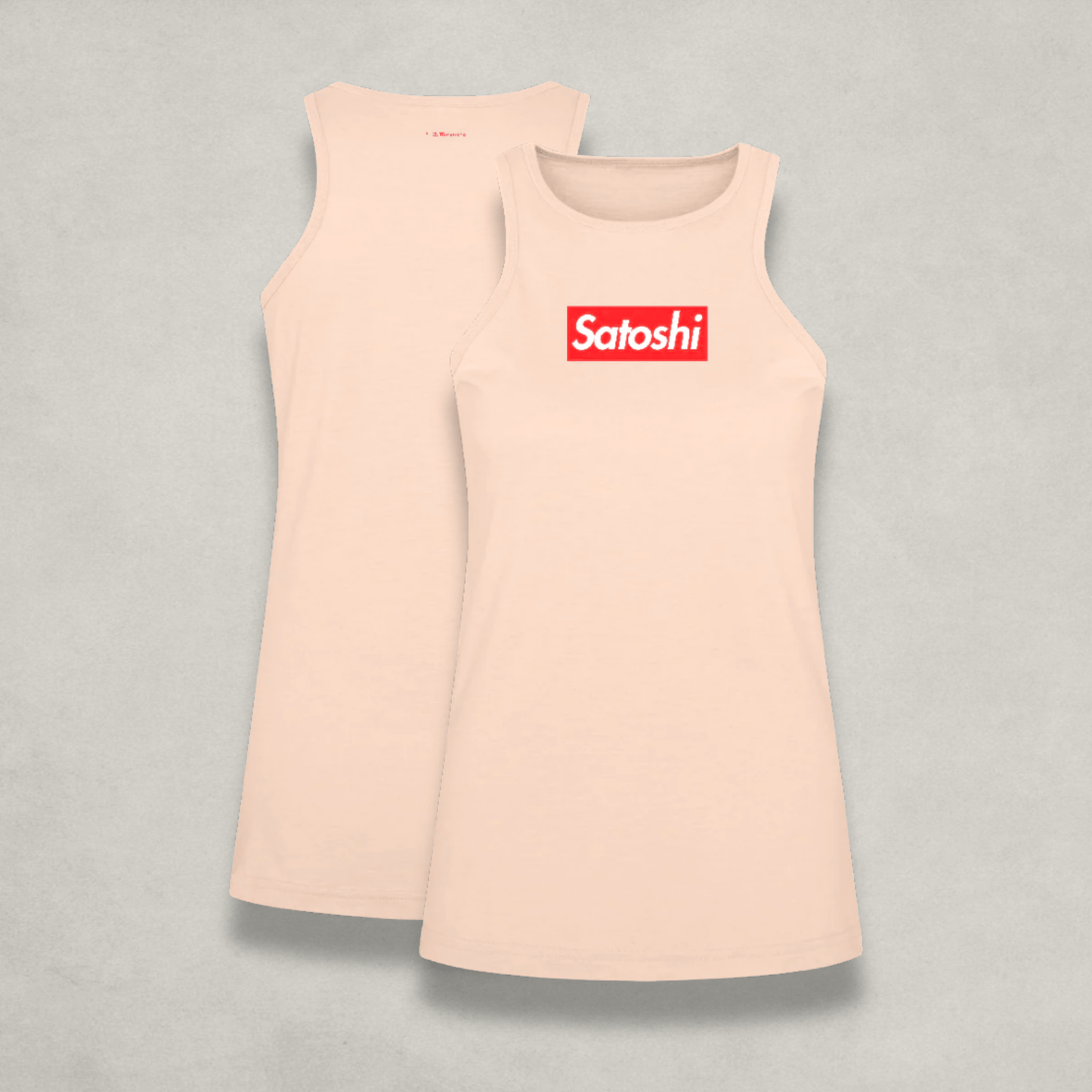 Womens White Satoshi Racerback Tank Top by Nikki Nakamoto Front view