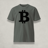 Front of the Womens Premium Bitcoin T-Shirt from The B Collection by Nikki Nakamoto in grey and black