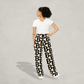 Woman wearing the Bitcoin Pants from The B Collection by Nikki Nakamoto 