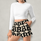 woman wearing Bitcoin Shorts from The B Collection by Nikki Nakamoto Front view