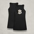 Womens Bitcoin B Black Racerback Tank Top by Nikki Nakamoto Front and Back view