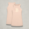 Womens Bitcoin B natural Racerback Tank Top by Nikki Nakamoto Front and Back view