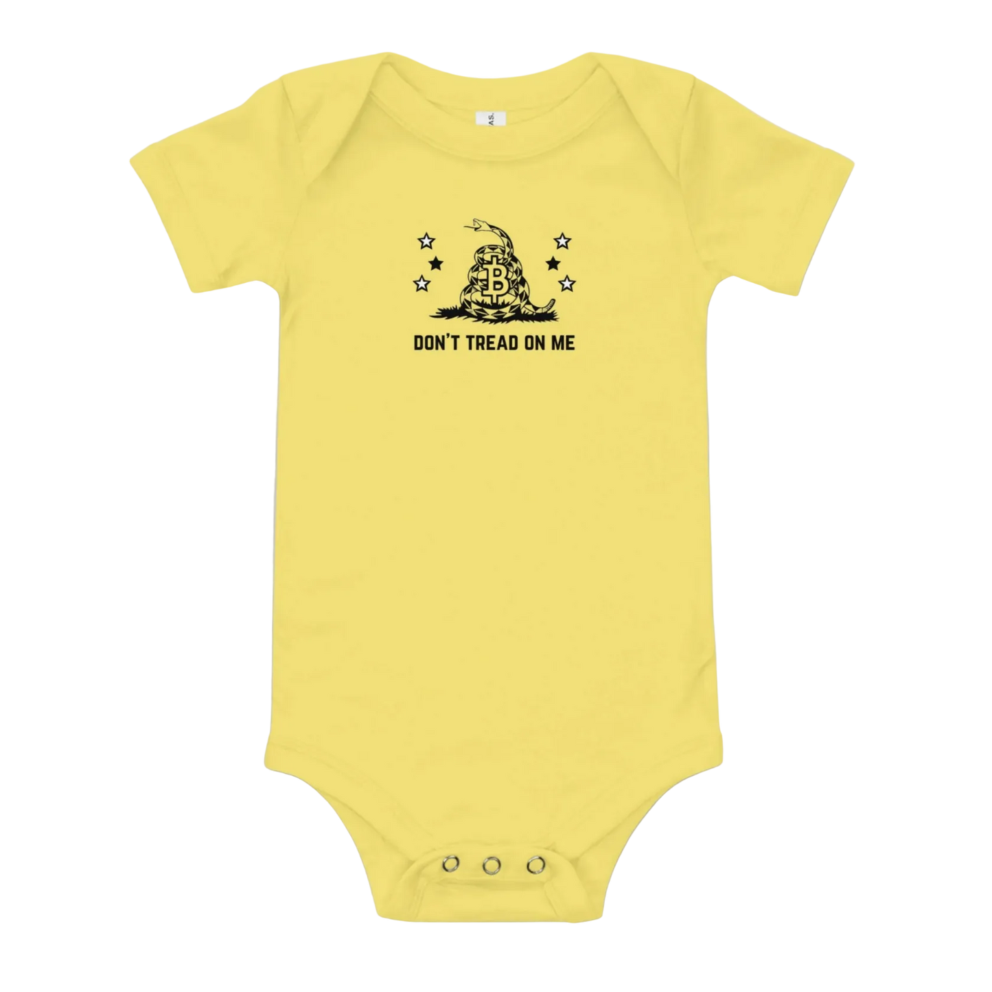 Yellow Don't Tread On Me Bitcoin Onesie for Infants by lil'B
