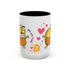 White Bitcoin mug with yellow the bitcoin meme cartoon character