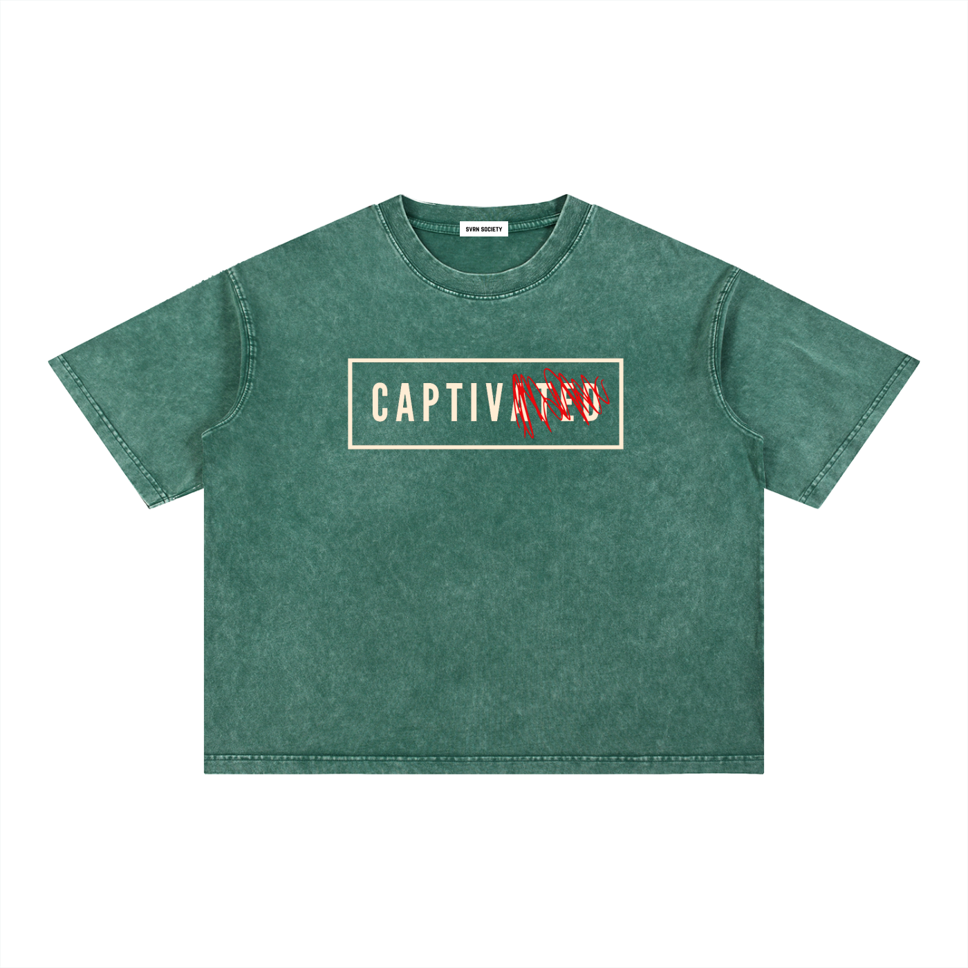 Captivated: Mineral Wash Boxy Cotton T-Shirt