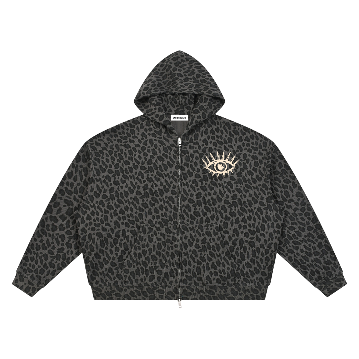 Captivated: Leopard Print Waffle Full Zip Hoodie
