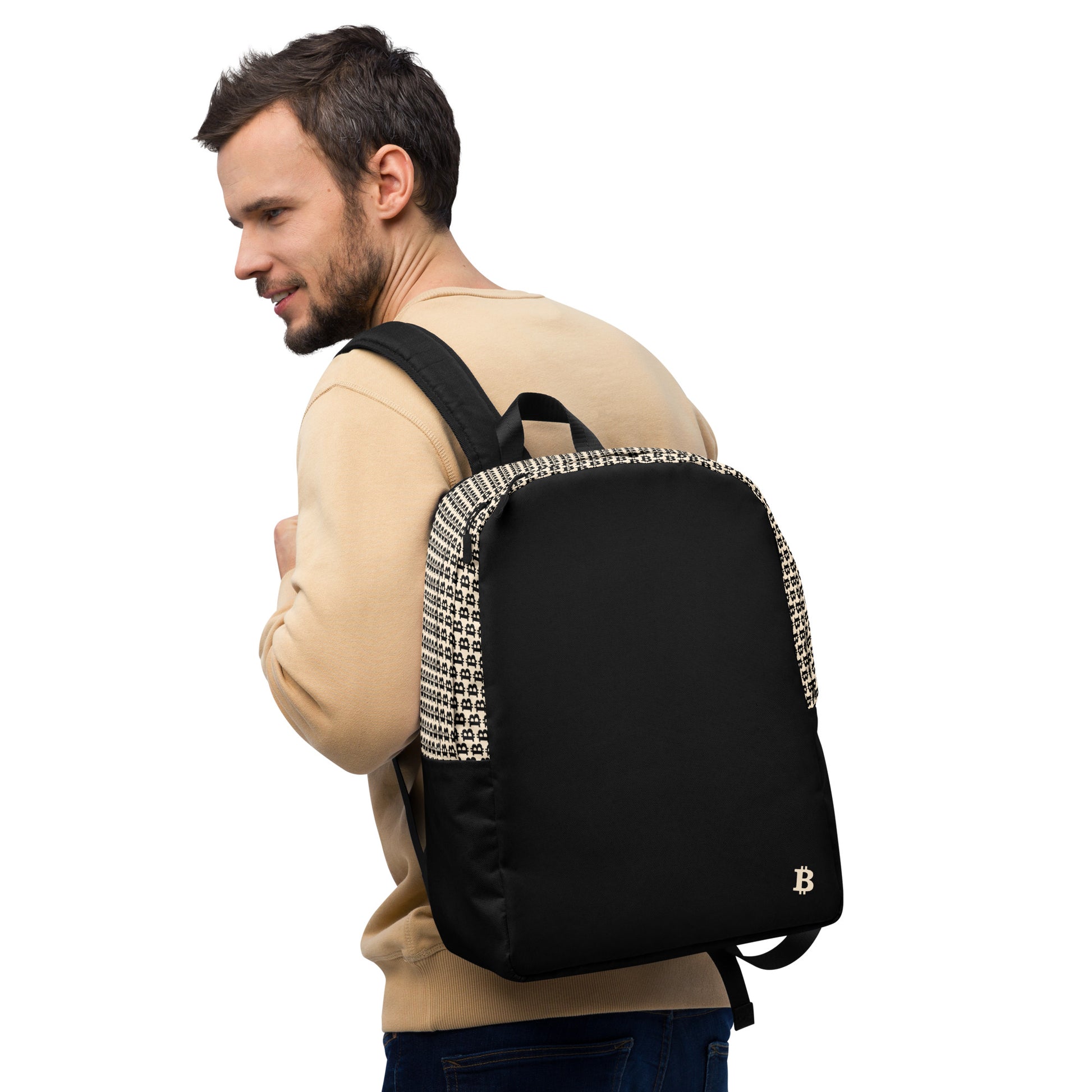 THE B - Satoshi Nakamoto Quote / Bitcoin Backpack - Nikki Nakamoto Bags - The Orange Habit