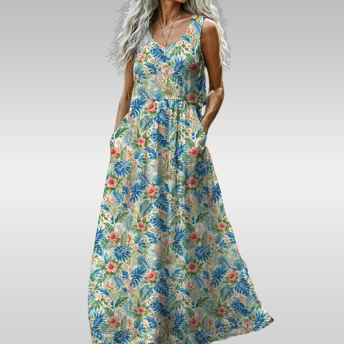 women's Hawaiian Bitcoin maxi dress