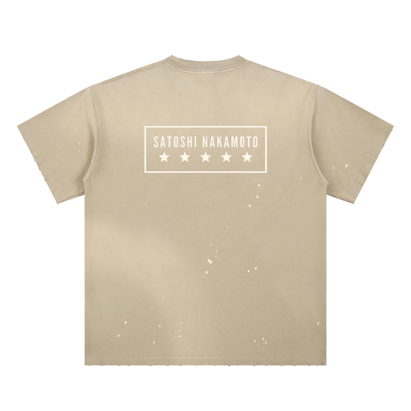 Nakamoto: Hand-Frayed Sunfade Paint Splatter T-Shirt