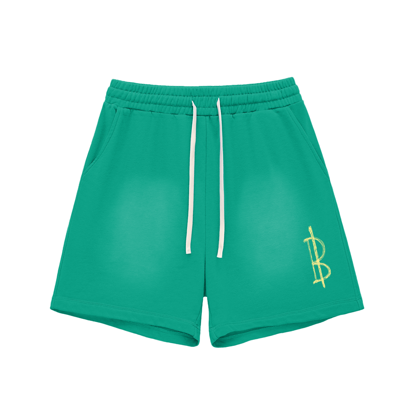 Bitcoin Notepad: Sun Fade Raw Edge Cotton Shorts