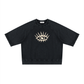 Black bitcoin sweatshirt with a white eye design on a white background
