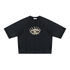 Black bitcoin sweatshirt with a white eye design on a white background