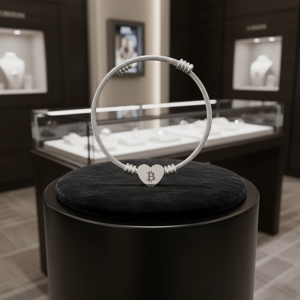 Bitcoin B: Bitcoin Heart Bracelet – 18K Gold PVD - SVRN Society