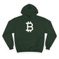 (Dark Green) hoodie with Bitcoin symbol on a white background