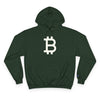 (Dark Green) hoodie with Bitcoin symbol on a white background