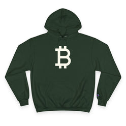 (Dark Green) hoodie with Bitcoin symbol on a white background